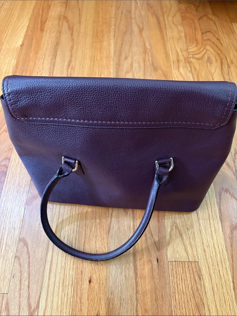 kate spade Plum Leather Tassel Satchel in Deep Plum